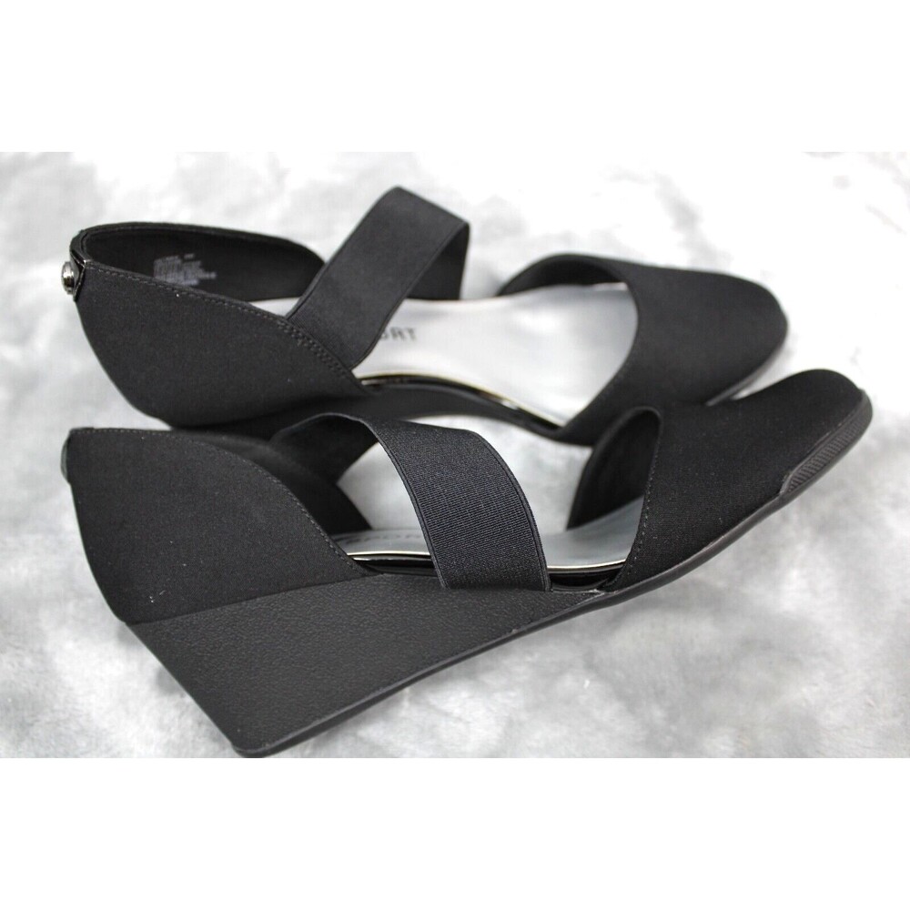 Anne Klein AK Sport Woman's 9.5 Wedge Heel Shoe Black
